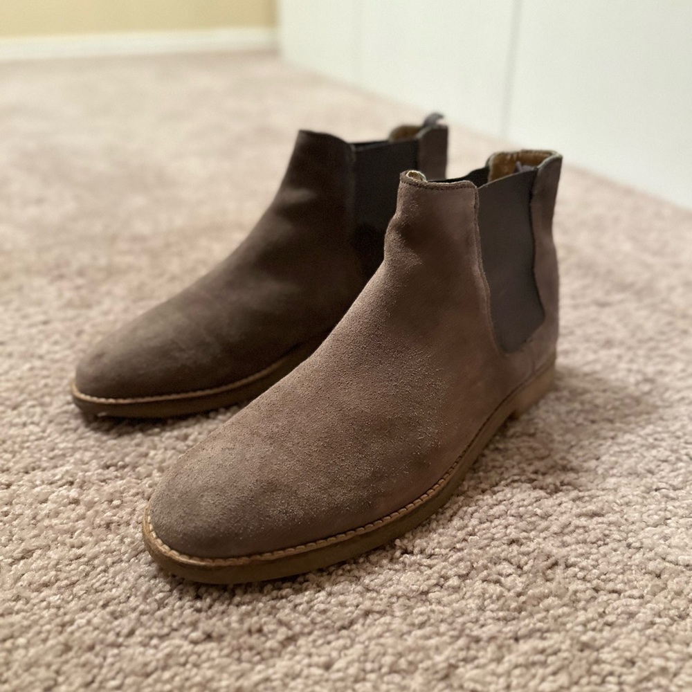 Zara Faux Suede Chelsea Boots
